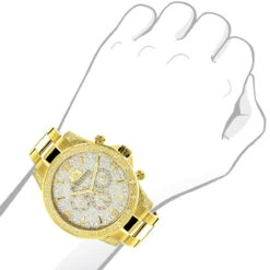 Luxurman Liberty Men's Diamond Watch 0.5ct Yellow Gold Plated -Urban Jewels Shop luxurman liberty mens diamond watch 05ct yellow gold plated 3