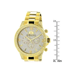 Luxurman Liberty Men's Diamond Watch 0.5ct Yellow Gold Plated -Urban Jewels Shop luxurman liberty mens diamond watch 05ct yellow gold plated ruler