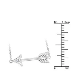 Luxurman Love Quotes Necklaces Sterling Silver Diamond Arrow Pendant -Urban Jewels Shop luxurman love quotes necklaces sterling silver diamond arrow pendant ruler