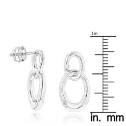 Luxurman Love Quotes: Silver Interlocking Ovals Diamond Earrings For Women -Urban Jewels Shop luxurman love quotes silver interlocking ovals diamond earrings for women ruler