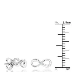 Luxurman Love Quotes: Small Diamond Infinity Earrings Sterling Silver Studs -Urban Jewels Shop luxurman love quotes small diamond infinity earrings sterling silver studs ruler