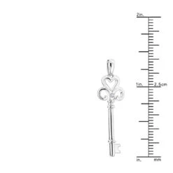 Luxurman Love Quotes: Sterling Silver Heart Shape Diamond Key Necklace -Urban Jewels Shop luxurman love quotes sterling silver heart shape diamond key necklace ruler