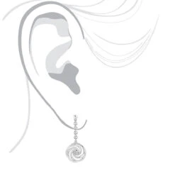 Luxurman Love Quotes Sterling Silver Swirl Diamond Drop Earrings Women's -Urban Jewels Shop luxurman love quotes sterling silver swirl diamond drop earrings womens bod