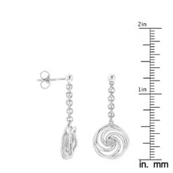 Luxurman Love Quotes Sterling Silver Swirl Diamond Drop Earrings Women's -Urban Jewels Shop luxurman love quotes sterling silver swirl diamond drop earrings womens ruler