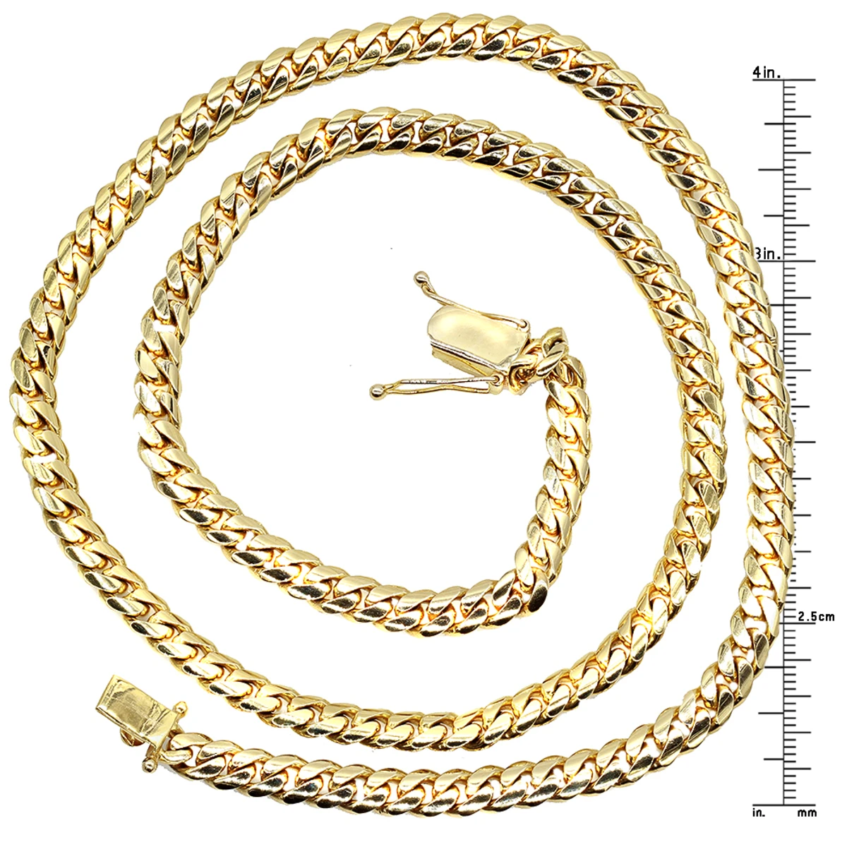 Luxurman Men's Solid 14K Yellow Gold Gold Miami Cuban Link Chain 7mm 22-40in 6 Luxurman Men's Solid 14K Yellow Gold Gold Miami Cuban Link Chain 7mm 22-40in - Image 6