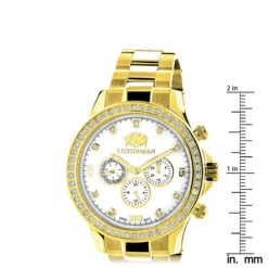 Luxurman Men's Diamond Liberty Watch 2ct Yellow Gold Plated White MOP 9 Luxurman Men's Diamond Liberty Watch 2ct Yellow Gold Plated White MOP -Urban Jewels Shop luxurman mens diamond liberty watch 2ct yellow gold plated white mop ruler