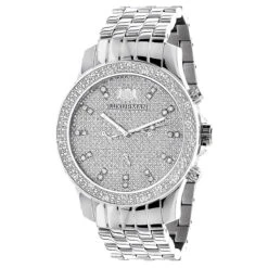 Luxurman Men's Diamond Watch 0.25 Ct
