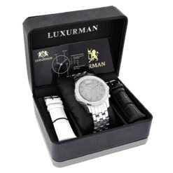 Luxurman Men's Diamond Watch 0.25 Ct 8 Luxurman Men's Diamond Watch 0.25 Ct -Urban Jewels Shop luxurman mens diamond watch 025 ct p 35213box