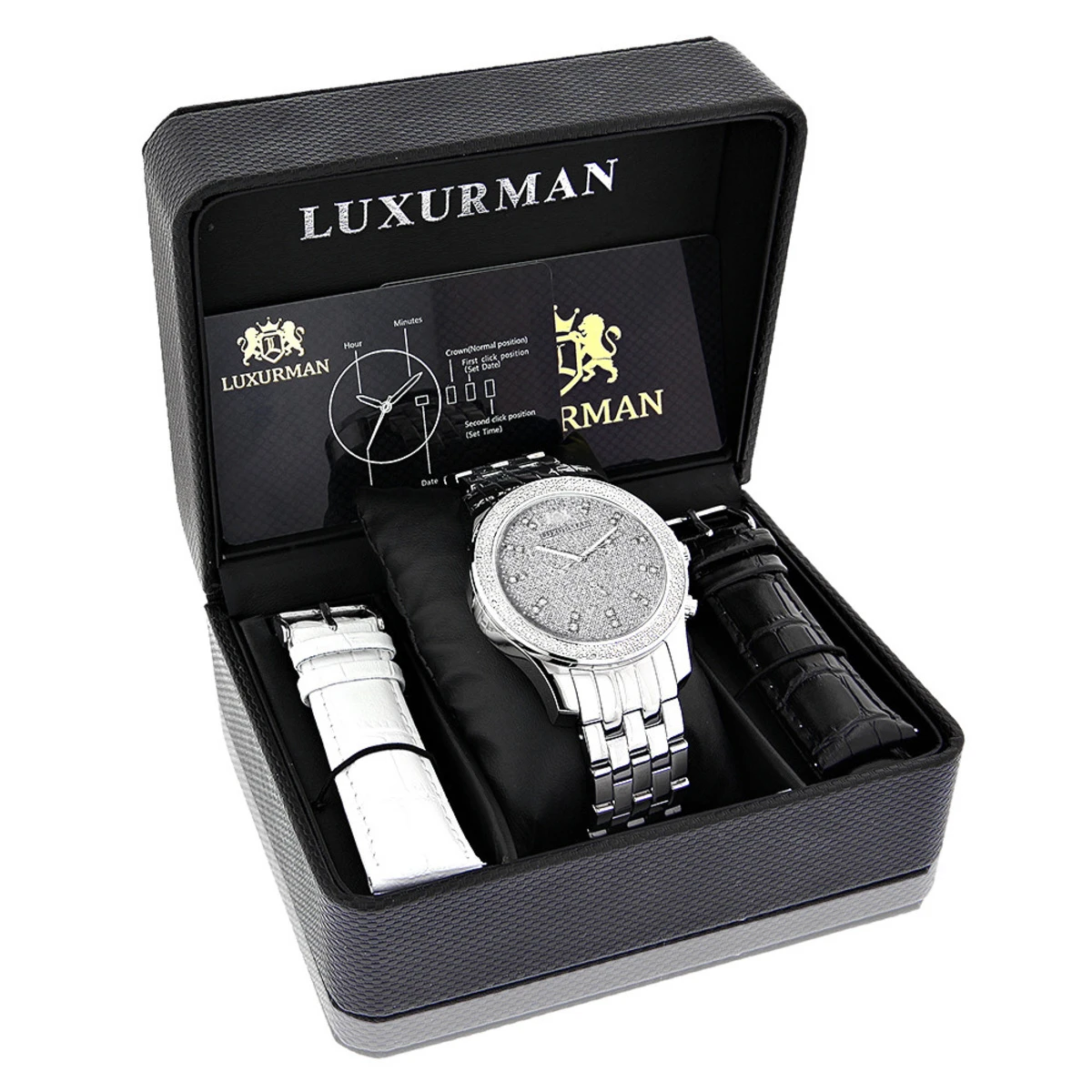 Luxurman Men's Diamond Watch 0.25 Ct 4 Luxurman Men's Diamond Watch 0.25 Ct - Image 4