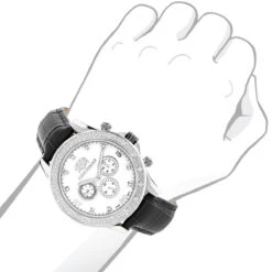 Luxurman Men's Diamond Watch 0.2ct Swiss Quartz Liberty W Leather Band -Urban Jewels Shop luxurman mens diamond watch 02ct swiss quartz liberty w leather band bod