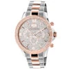 Luxurman Men's Diamond Watch Two-Tone White Rose Gold Pltd Liberty Swiss Mvt