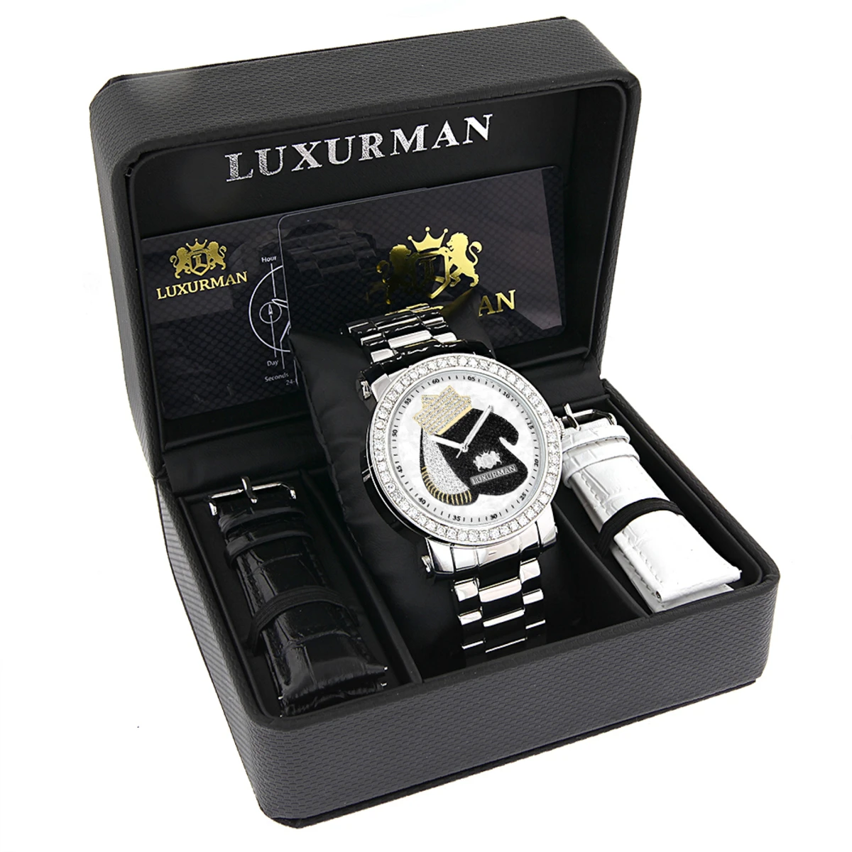 Luxurman Men's Diamond Watch With Boxing Gloves 4 CT Southpaw Edition 4 Luxurman Men's Diamond Watch With Boxing Gloves 4 CT Southpaw Edition - Image 4