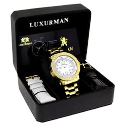 Affordable Luxurman Men's Diamond Watch Yellow Gold Plated 0.12ct 8 Affordable Luxurman Men's Diamond Watch Yellow Gold Plated 0.12ct -Urban Jewels Shop luxurman mens diamond watch yellow gold plated 012ct box