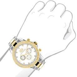 Luxurman Men's Diamond 18k Yellow White Gold Plated Swiss Quartz Liberty Watch 7 Luxurman Men's Diamond 18k Yellow White Gold Plated Swiss Quartz Liberty Watch -Urban Jewels Shop luxurman mens diamond watches 18k yellow white gold plated swiss quartz liberty bod