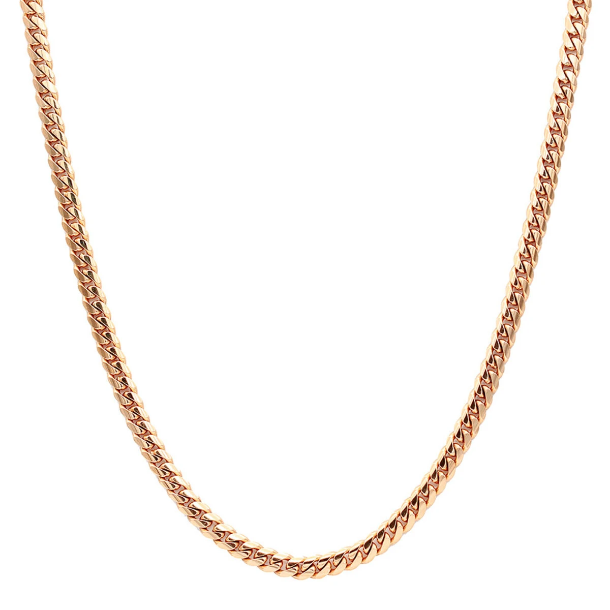 Luxurman Men's Solid 14K Yellow Gold Gold Miami Cuban Link Chain 7mm 22-40in 3 Luxurman Men's Solid 14K Yellow Gold Gold Miami Cuban Link Chain 7mm 22-40in - Image 3