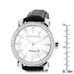 Luxurman Men's VS Diamond Watch 4 Ct White MOP -Urban Jewels Shop luxurman mens vs diamond watch 450ct white mop p 8271 ruler