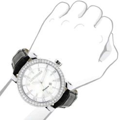 Luxurman Men's VS Diamond Watch 4 Ct White MOP -Urban Jewels Shop luxurman mens vs diamond watch 450ct white mop p 8271bod