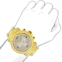 Luxurman Oversized Iced Out Men's Diamond Watch Yellow Gold 2ct -Urban Jewels Shop luxurman oversized iced out mens diamond watch yellow gold 2ct 3