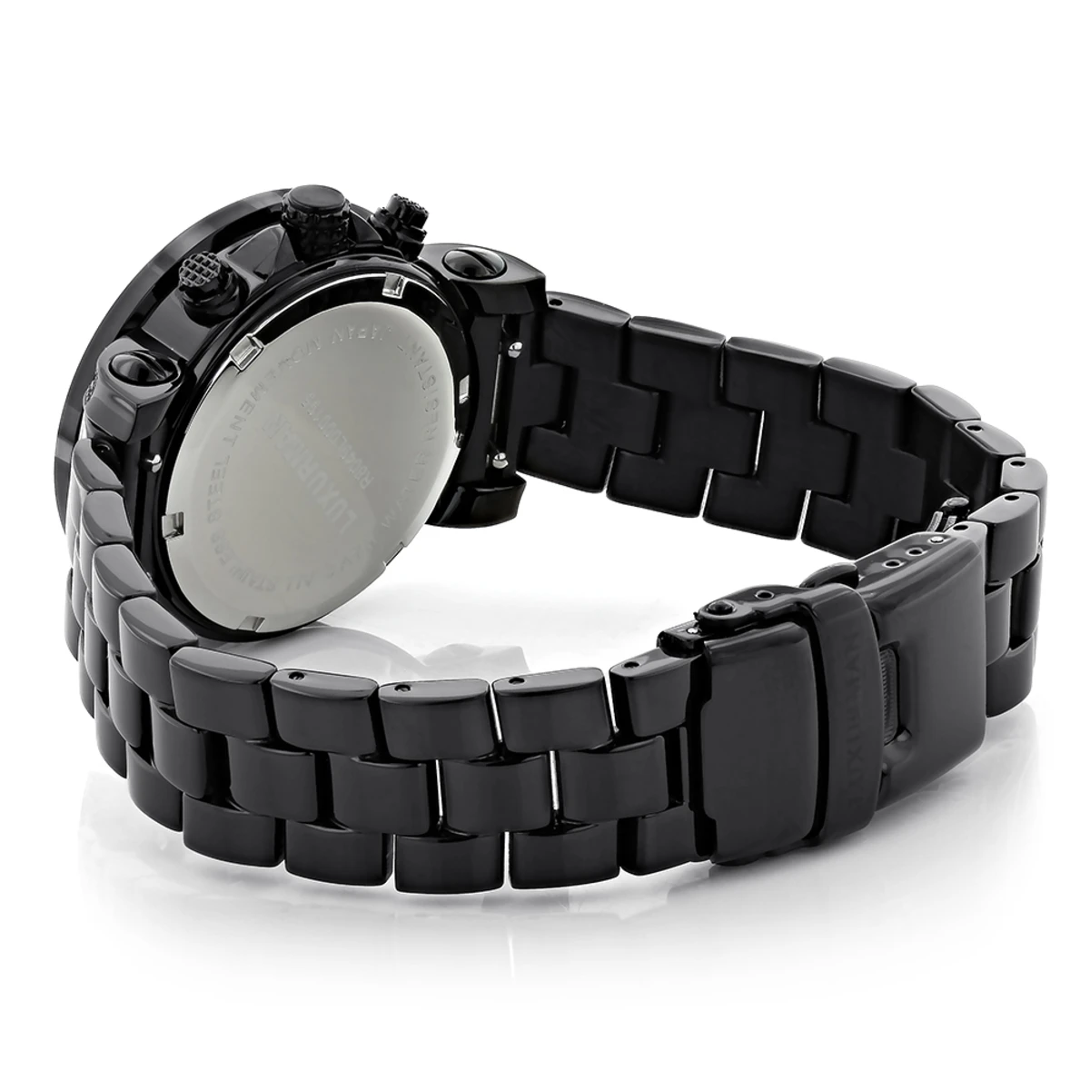 Luxurman Oversized Women's Black Diamond Watch 2.15ct 2 Luxurman Oversized Women's Black Diamond Watch 2.15ct - Image 2