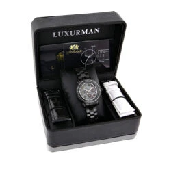 Luxurman Oversized Women's Black Diamond Watch 2.15ct 8 Luxurman Oversized Women's Black Diamond Watch 2.15ct -Urban Jewels Shop luxurman oversized womens black diamond watch 215ct p 49387box