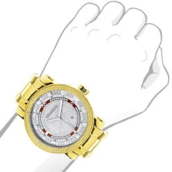 Luxurman Phantom Yellow Gold Plated Men's Diamond Watch Extra Large 0.12ct -Urban Jewels Shop luxurman phantom yellow gold plated mens diamond watch extra large 012ct bod