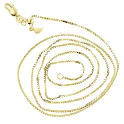 LUXURMAN Solid 10K Yellow Gold Box Chain For Women Adjustable 0.9mm -Urban Jewels Shop luxurman solid 10k gold box chain for women adjustable 09mm backye