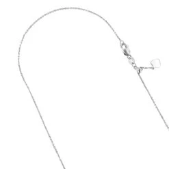LUXURMAN Solid 10K White Gold Cable Chain For Women Adjustable 0.9mm