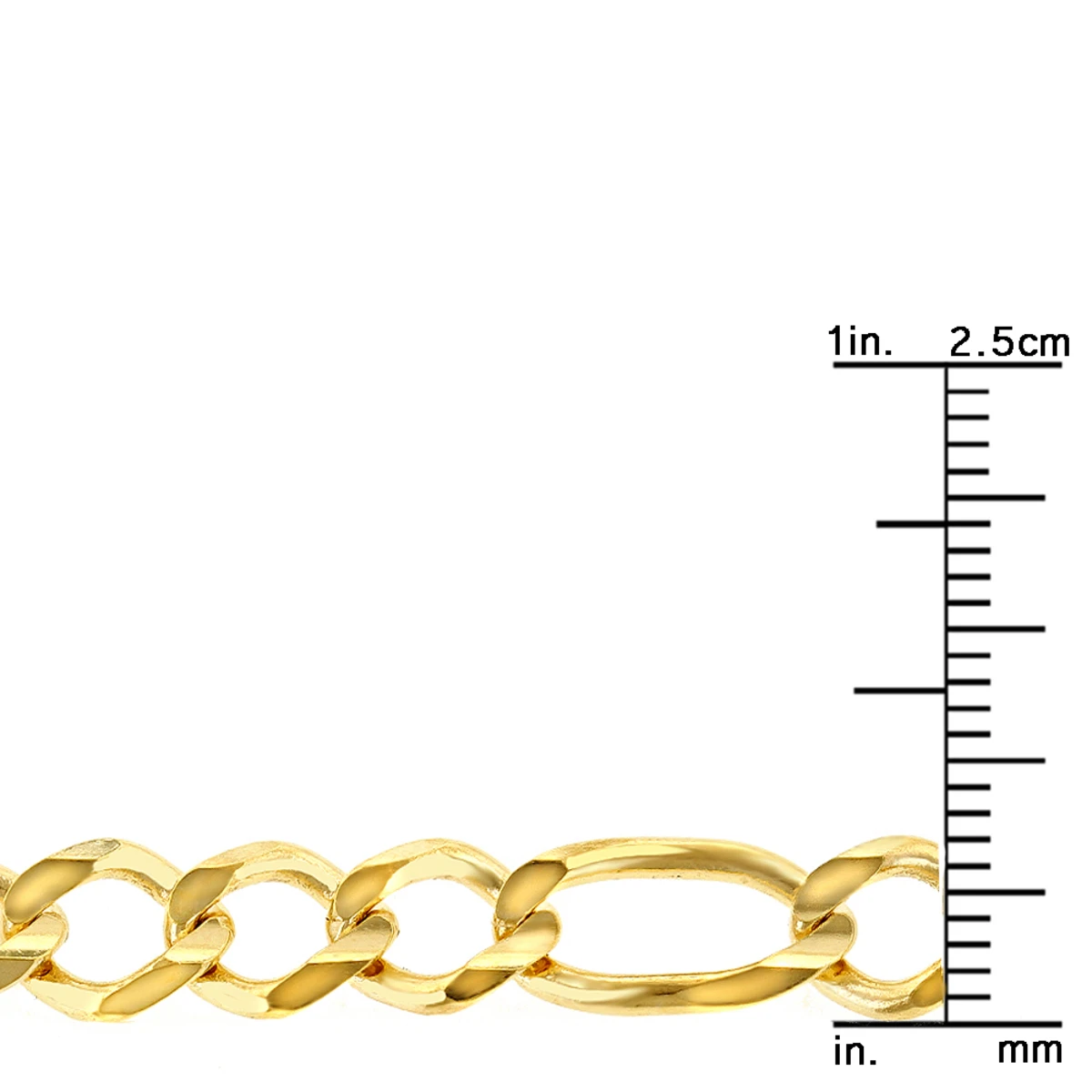 LUXURMAN Solid 10K Yellow Gold Figaro Chain For Men 7mm Wide 4 LUXURMAN Solid 10K Yellow Gold Figaro Chain For Men 7mm Wide - Image 4