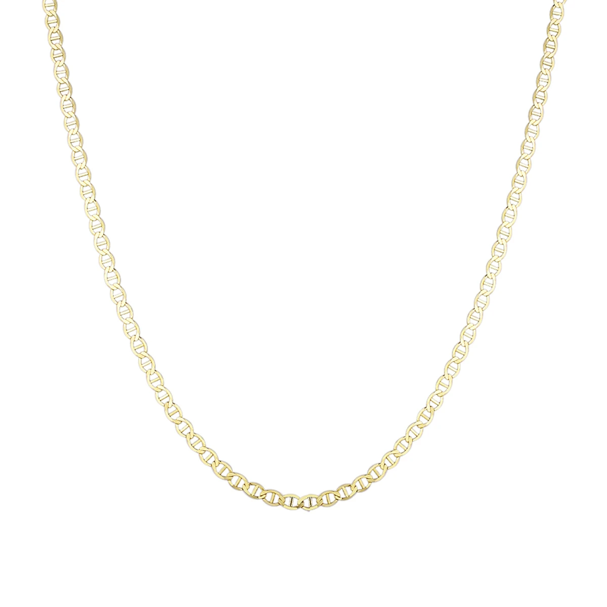 LUXURMAN Solid 10K Yellow Gold Mariner Chain For Men & Women 3mm Wide 3 LUXURMAN Solid 10K Yellow Gold Mariner Chain For Men & Women 3mm Wide - Image 3