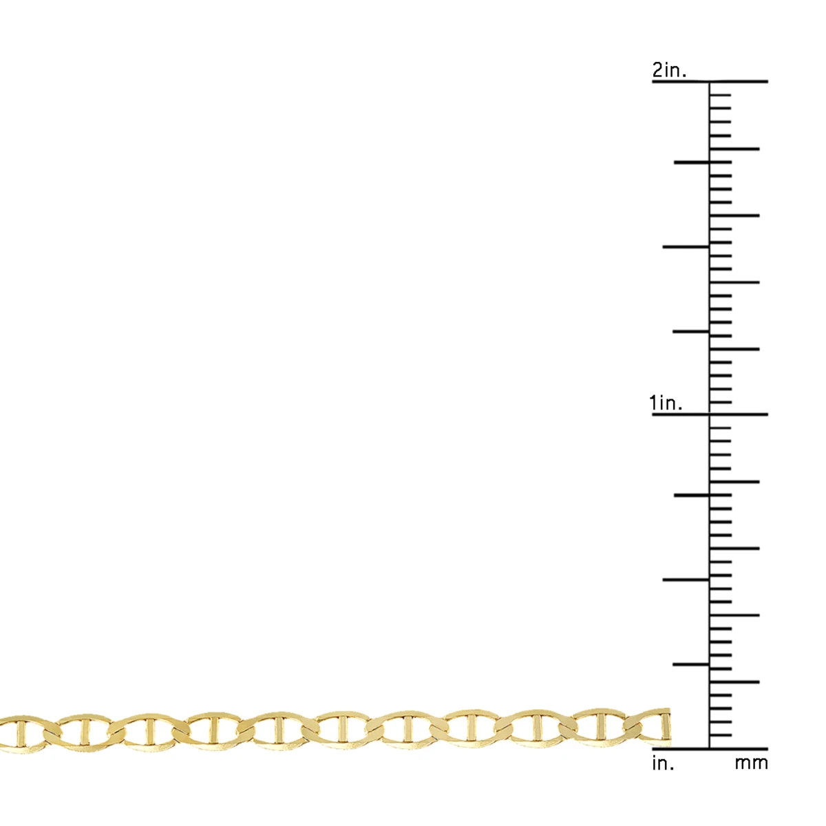 LUXURMAN Solid 10K Yellow Gold Mariner Chain For Men & Women 3mm Wide 4 LUXURMAN Solid 10K Yellow Gold Mariner Chain For Men & Women 3mm Wide - Image 4