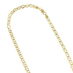 LUXURMAN Solid 10K Yellow Gold Mariner Chain For Men & Women 3mm Wide