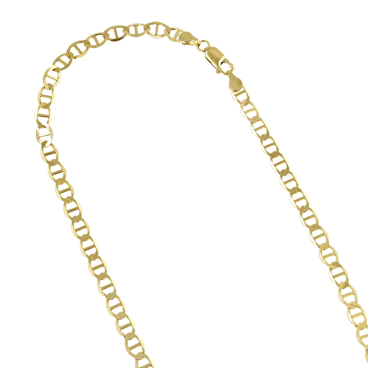 LUXURMAN Solid 10K Yellow Gold Mariner Chain For Men & Women 3mm Wide 1 LUXURMAN Solid 10K Yellow Gold Mariner Chain For Men & Women 3mm Wide