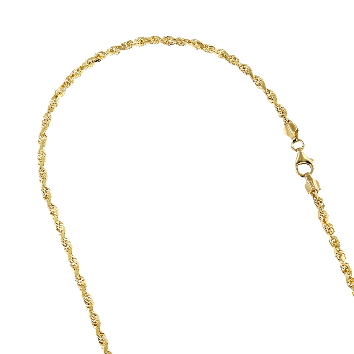 LUXURMAN Solid 10K Yellow Gold Rope Chain For Men & Women Diamond Cut 3.5mm 1 LUXURMAN Solid 10K Yellow Gold Rope Chain For Men & Women Diamond Cut 3.5mm
