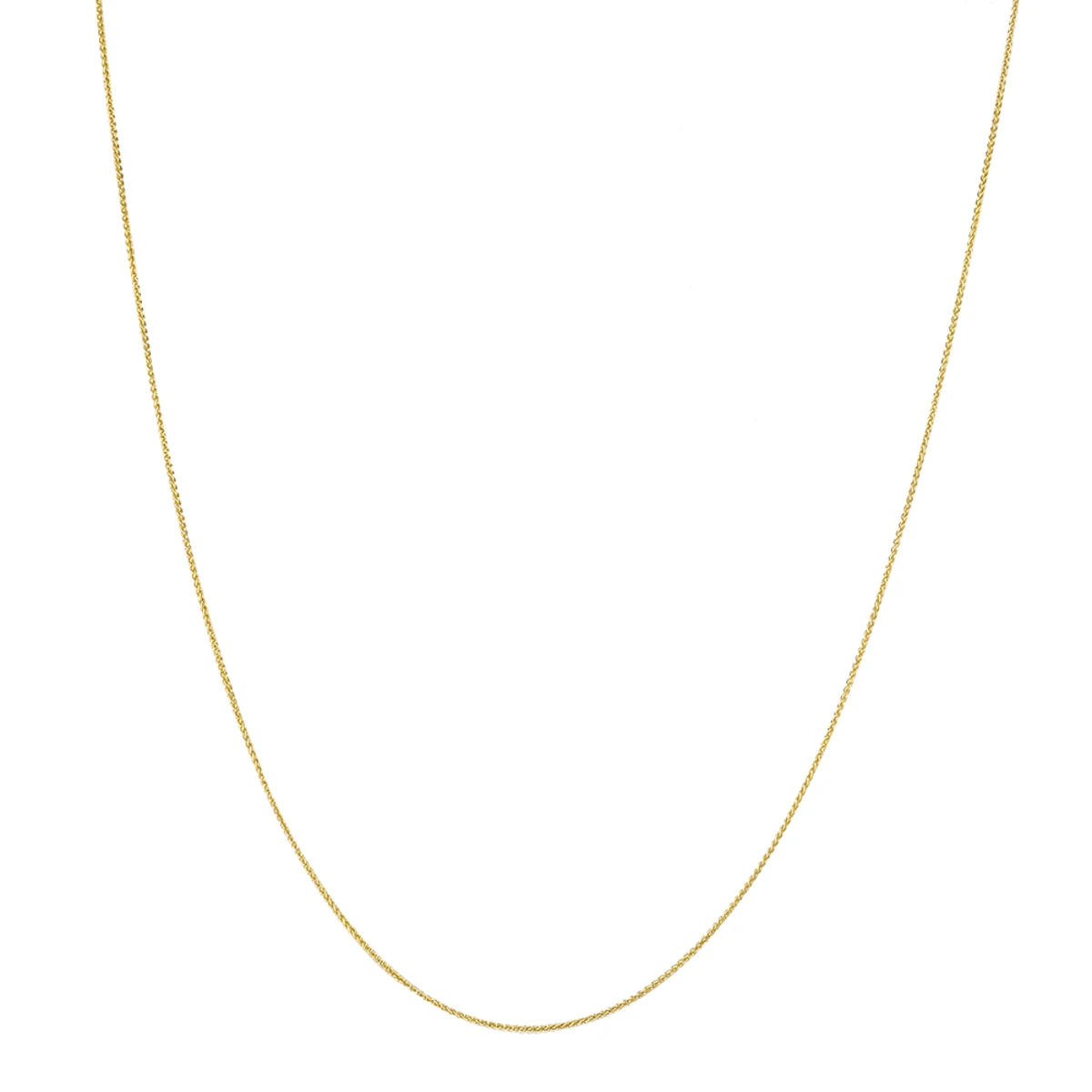 LUXURMAN Solid 10K Yellow Gold Wheat Chain For Women 1mm Wide 6 LUXURMAN Solid 10K Yellow Gold Wheat Chain For Women 1mm Wide - Image 6