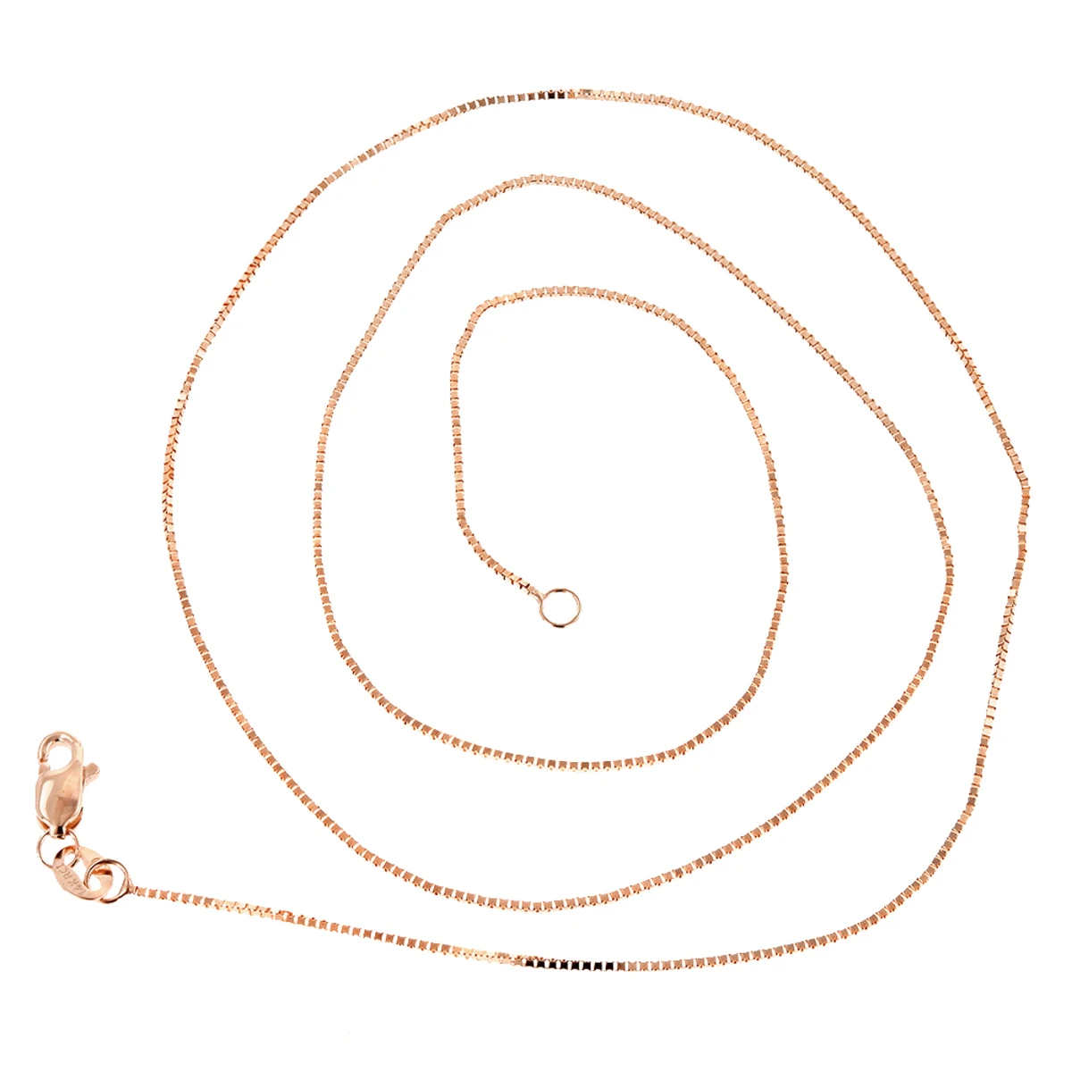 LUXURMAN Solid 14K White Gold Box Chain For Women 0.6mm Lobster Lock 4 LUXURMAN Solid 14K White Gold Box Chain For Women 0.6mm Lobster Lock - Image 4