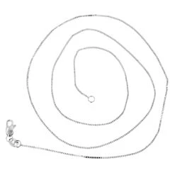 LUXURMAN Solid 14K White Gold Box Chain For Women 0.6mm Lobster Lock 14 LUXURMAN Solid 14K White Gold Box Chain For Women 0.6mm Lobster Lock -Urban Jewels Shop luxurman solid 14k gold box chain for women 06mm wide 1 backwh