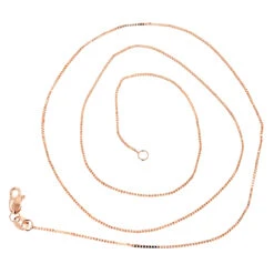 LUXURMAN Solid 14K Yellow Gold Box Chain For Women 0.8mm Wide 16 LUXURMAN Solid 14K Yellow Gold Box Chain For Women 0.8mm Wide -Urban Jewels Shop luxurman solid 14k gold box chain for women 08mm wide backro