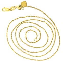 LUXURMAN Solid 14K Yellow Gold Cable Chain For Women Adjustable 0.9mm -Urban Jewels Shop luxurman solid 14k gold cable chain for women adjustable 09mm backye