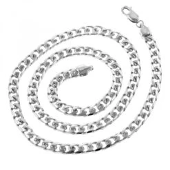 LUXURMAN Solid 14K White Gold Cuban Link Chain For Men Miami 5mm Wide 12 LUXURMAN Solid 14K White Gold Cuban Link Chain For Men Miami 5mm Wide -Urban Jewels Shop luxurman solid 14k gold cuban link chain for men miami 5mm wide backwh