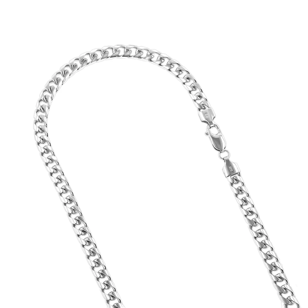 LUXURMAN Solid 14K White Gold Cuban Link Chain For Men Miami 5mm Wide 1 LUXURMAN Solid 14K White Gold Cuban Link Chain For Men Miami 5mm Wide