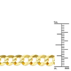 LUXURMAN Solid 14K Yellow Gold Curb Chain For Men Comfort 7mm Wide -Urban Jewels Shop luxurman solid 14k gold curb chain for men comfort 7mm wide rulerye