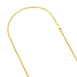 LUXURMAN Solid 14K Yellow Gold Curb Chain For Men & Women Gourmette 3mm Wide