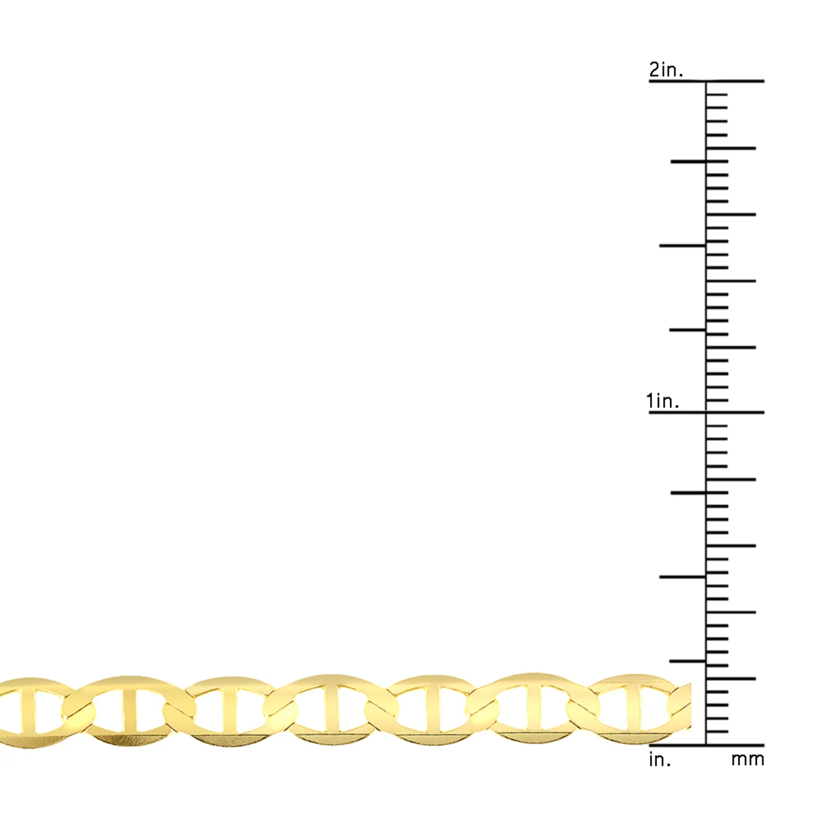 LUXURMAN Solid 14K Yellow Gold Mariner Chain For Men & Women 5.5mm Wide 4 LUXURMAN Solid 14K Yellow Gold Mariner Chain For Men & Women 5.5mm Wide - Image 4