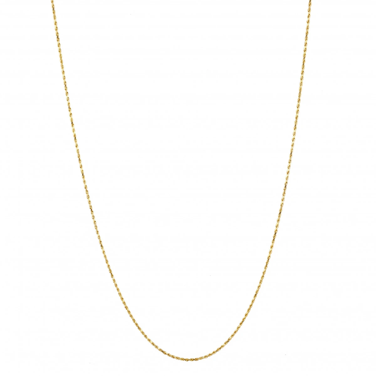 LUXURMAN Solid 14K Yellow Gold Rope Chain For Men & Women 2mm Wide 3 LUXURMAN Solid 14K Yellow Gold Rope Chain For Men & Women 2mm Wide - Image 3
