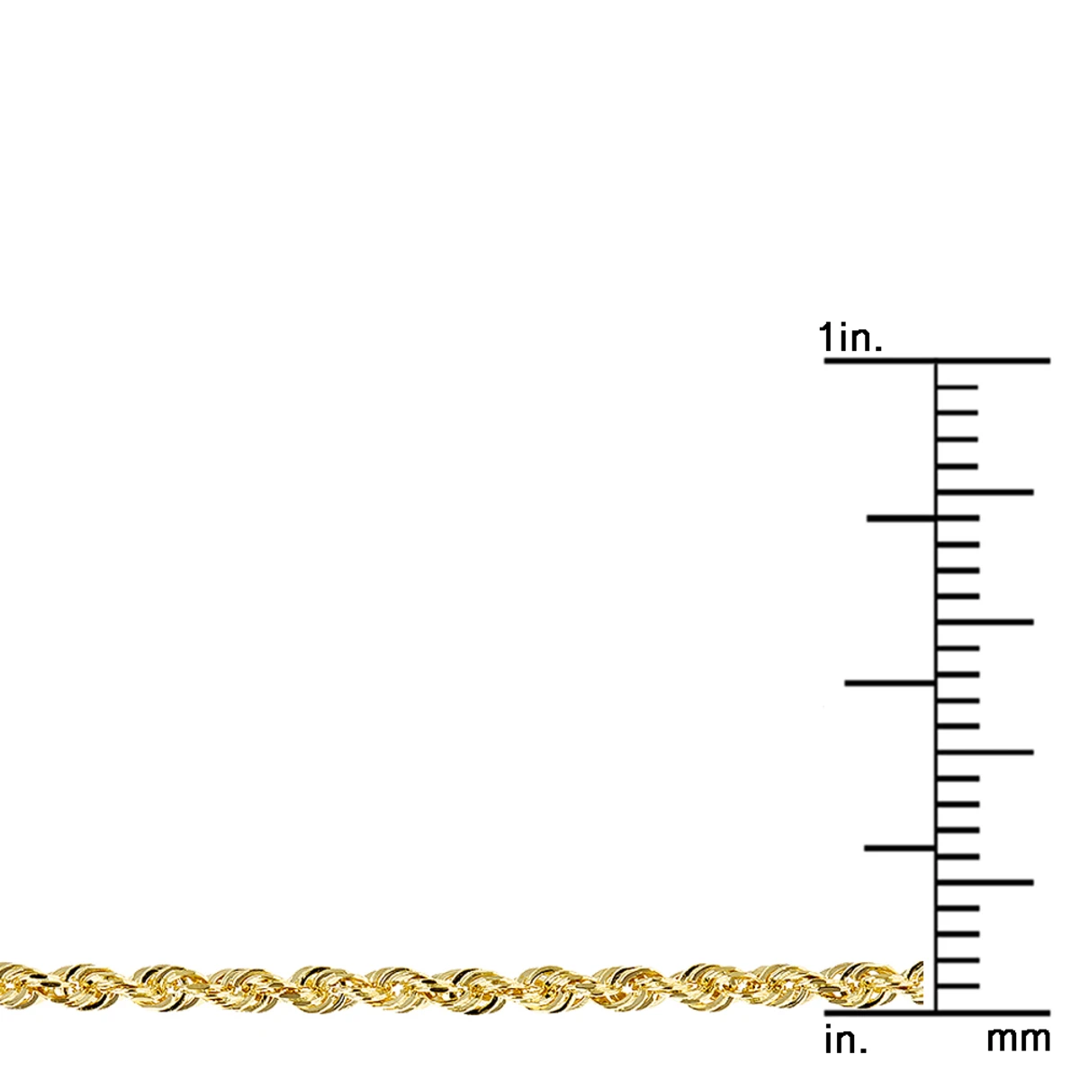 LUXURMAN Solid 14K Yellow Gold Rope Chain For Men & Women 2mm Wide 4 LUXURMAN Solid 14K Yellow Gold Rope Chain For Men & Women 2mm Wide - Image 4