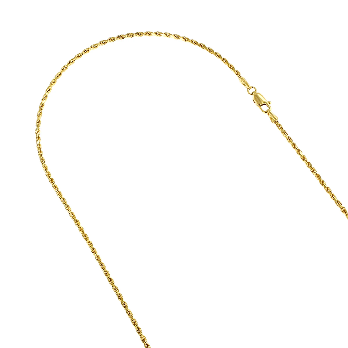 LUXURMAN Solid 14K Yellow Gold Rope Chain For Men & Women 2mm Wide 1 LUXURMAN Solid 14K Yellow Gold Rope Chain For Men & Women 2mm Wide