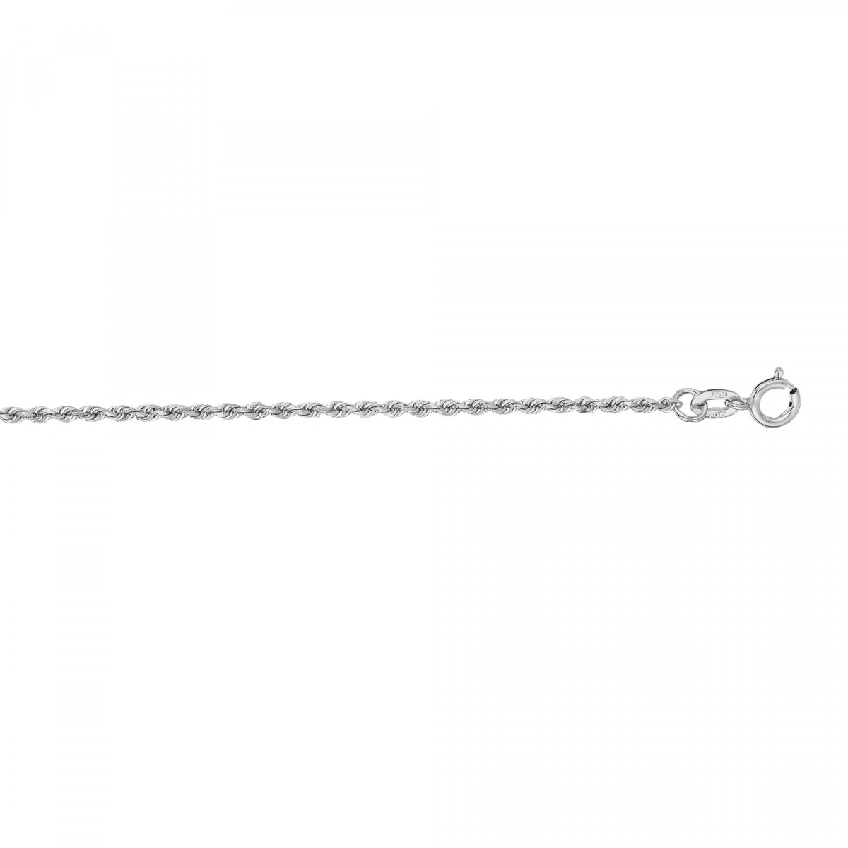 LUXURMAN Solid 14K White Gold Diamond Cut 1.3mm Rope Chain For Men & Women 1 LUXURMAN Solid 14K White Gold Diamond Cut 1.3mm Rope Chain For Men & Women