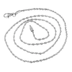 LUXURMAN Solid 14K White Gold Rope Chain For Men & Women Diamond Cut 1.3mm -Urban Jewels Shop luxurman solid 14k gold rope chain for men women diamond cut 13mm backwh