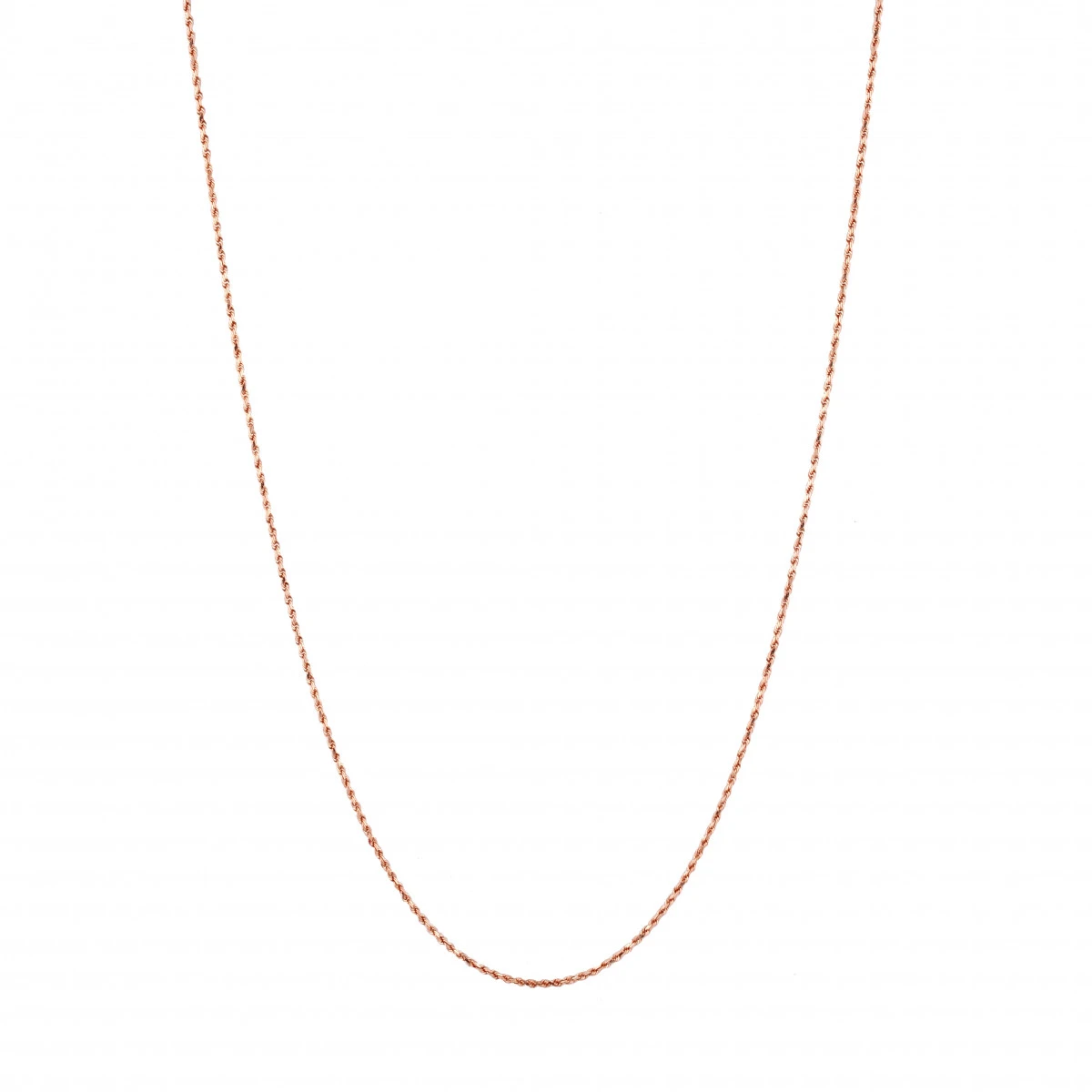 LUXURMAN Solid 14K Rose Gold Rope Chain For Men & Women Diamond Cut 1.5mm 9 LUXURMAN Solid 14K Rose Gold Rope Chain For Men & Women Diamond Cut 1.5mm - Image 9