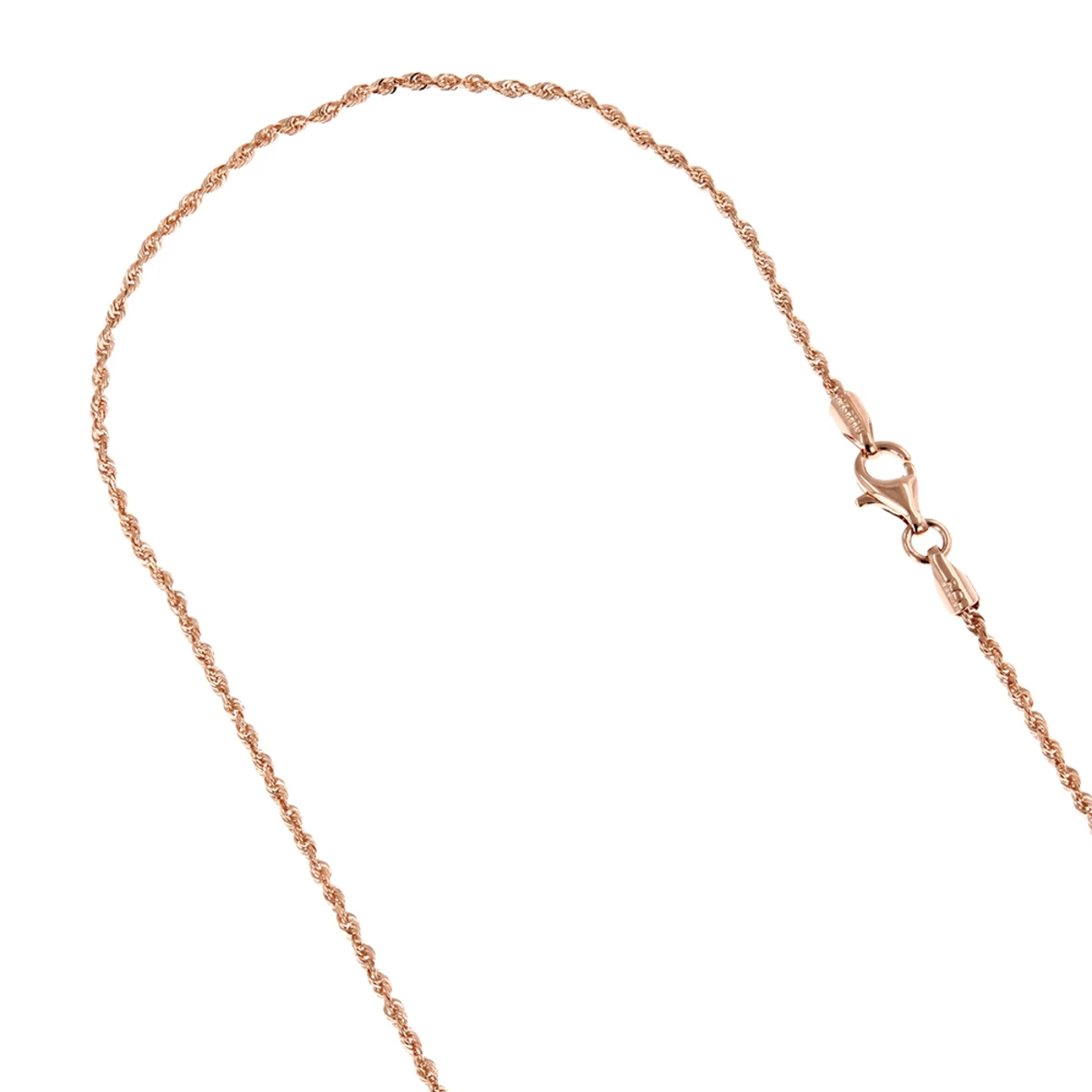 LUXURMAN Solid 14K Rose Gold Rope Chain For Men & Women Diamond Cut 1.5mm 1 LUXURMAN Solid 14K Rose Gold Rope Chain For Men & Women Diamond Cut 1.5mm